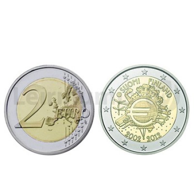 2 Euros 10 Aniversário da Moeda Euro Finlandia 2012