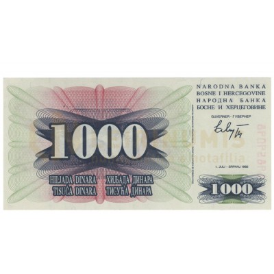 1000 Dinara - Bosnia Herzegovina 1992 Nova
