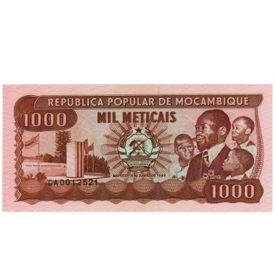 1000 Meticais - Mo&ccedil;ambique 1989 NOVA