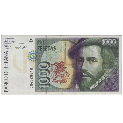 1000 Pesetas Espanha 1992 MBC++