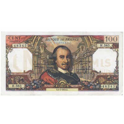 100 Francs - Fran&ccedil;a 1971 MBC++
