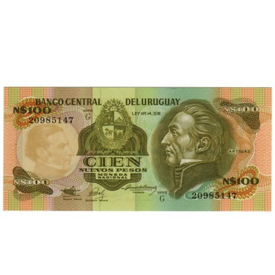 100 Pesos - Uruguai 1987