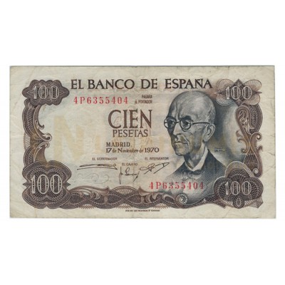 100 Pesetas Espanha 1970 MBC
