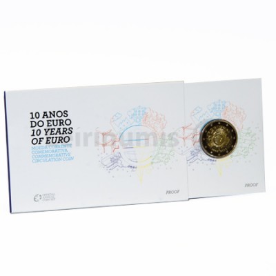 2 Euros 10 Aniversário da Moeda Euro Portugal 2012 Proof
