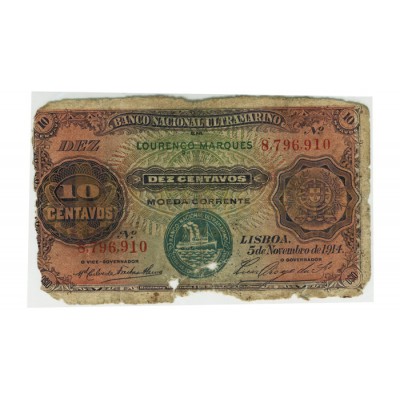 10 Centavos - Mo&ccedil;ambique 1914 BC-