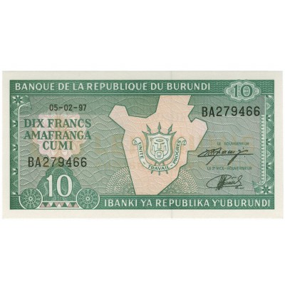 10 Francos - Burundi 1997