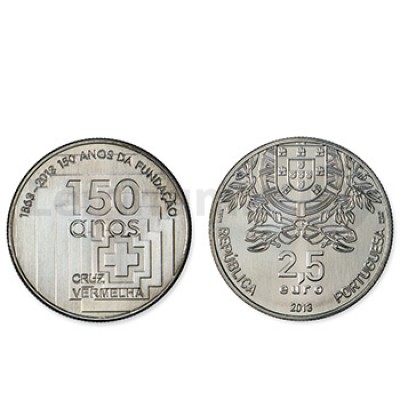 2,5 Euros 150 Anos da Fund. Cruz Vermelha Normal 2013