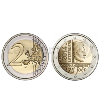 Moeda 2 Euros 175 Anos Independência Luxemburgo 2014