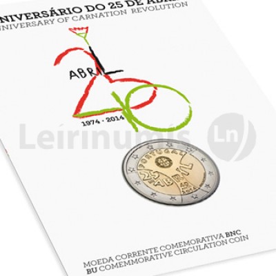 2 Euros 40 Aniversário do 25 Abril Portugal 2014 BNC