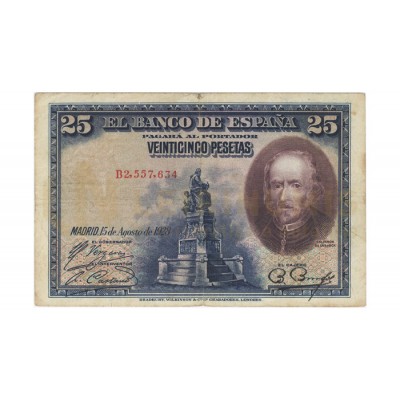 25 Pesetas - Espanha 1928 MBC