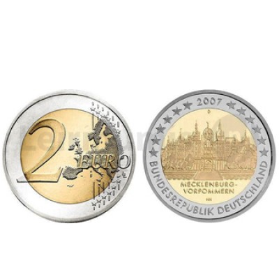 2 Euros Castelo Schwerin Alemanha 2007 A