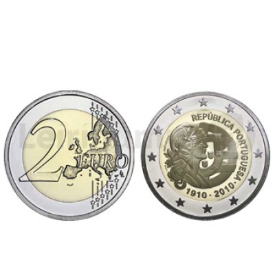 2 Euros Centenário República Portuguesa Portugal 2010 Normal