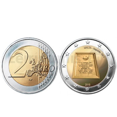2 Euros 41 Anos República 1974 - Malta 2015  