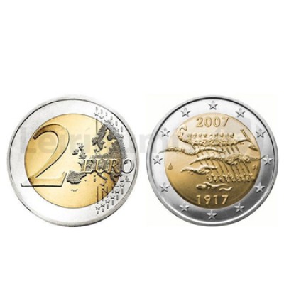 2 Euros 90 Anos Independência Finlandia 2007