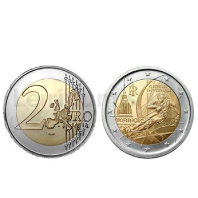 Moeda 2 Euros Jogos Olimpicos Inverno Turim Itália 2006