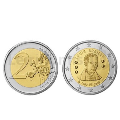 2 Euros Luís Braille Bélgica 2009