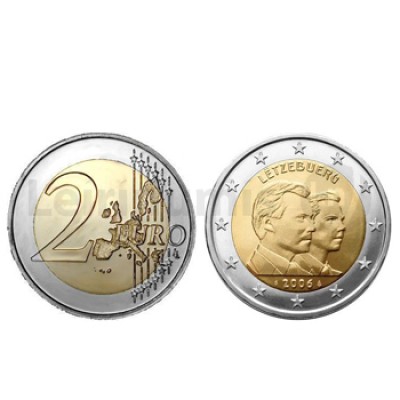 Moeda 2 Euros Guillaume Grão Duque Luxemburgo 2006