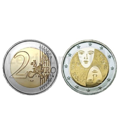Moeda 2 Euros 100 Anos Suf. Universal Finlandia 2006
