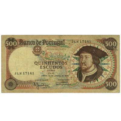 500 Escudos - Portugal 25-1- 1966 Bela