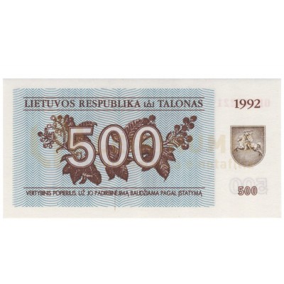 500 Talonas - Lituania 1992
