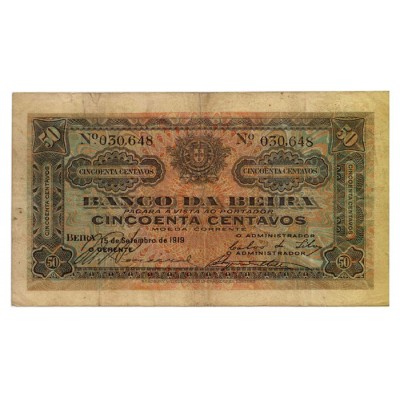 50 Centavos - Mo&ccedil;ambique 1919 MBC