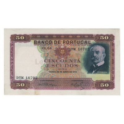 50 Escudos - Portugal 28-6-1949 Bela