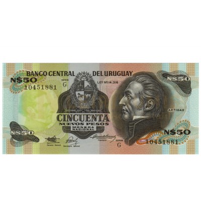 50 Pesos - Uruguai 1988