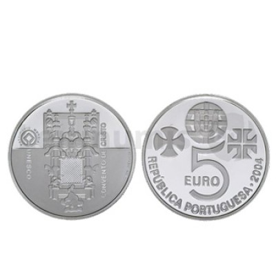 Moeda 5€ Convento de Cristo de Tomar 2004 Prata
