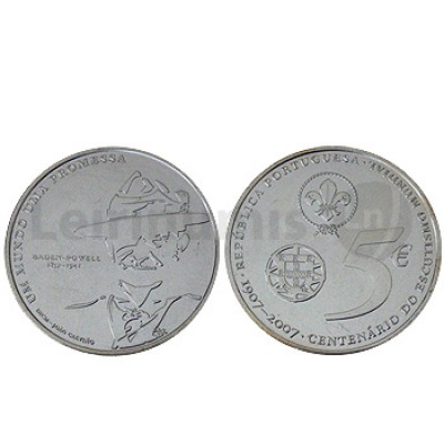 Moeda 5€ Centenário do Escutismo Mundial 2007 Prata
