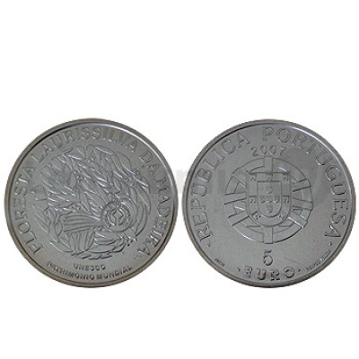 Moeda 5€ Floresta Laurissilva da Madeira 2007 Prata 