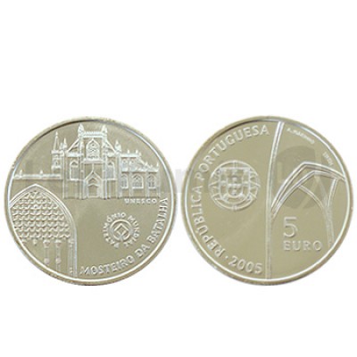 Moeda 5€ Mosteiro da Batalha 2005 Prata