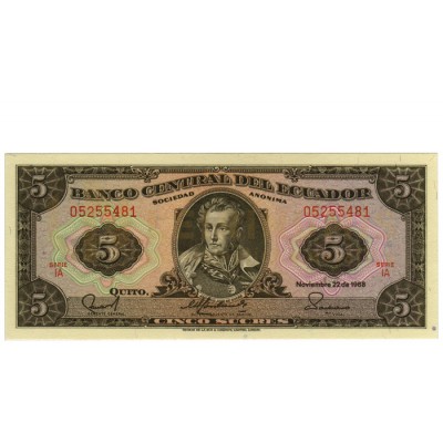 5 Sucres - Equador 1988