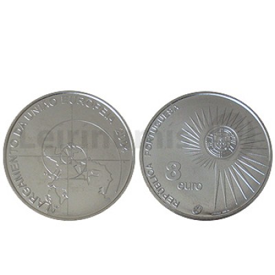 Moeda 8€ Alargamento da União Europeia 2004 Prata