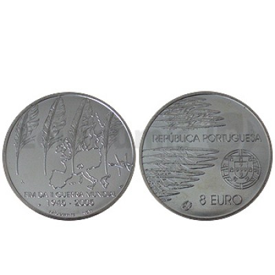 Moeda 8€ Fim da II Guerra Mundial 2005 Prata