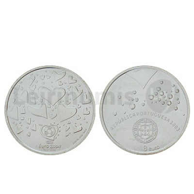 Moeda 8€ Futebol é Paixão 2003 Prata