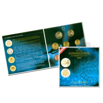 BNC - Áustria 2007 (A moeda de 2€ é Tratado Roma)
