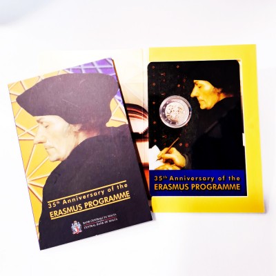 Moeda 2 Euros 35º Aniversário Programa Erasmus Malta 2022 (Coincard)