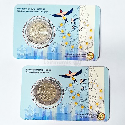 Moeda 2 Euro Presidência da Bélgica da UE Bélgica 2024 Coincard 