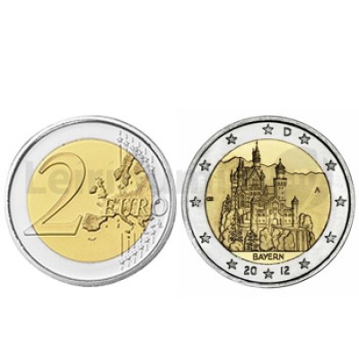 2 Euros Castelo Neuschwanstein  Bayern Alemanha 2012 F