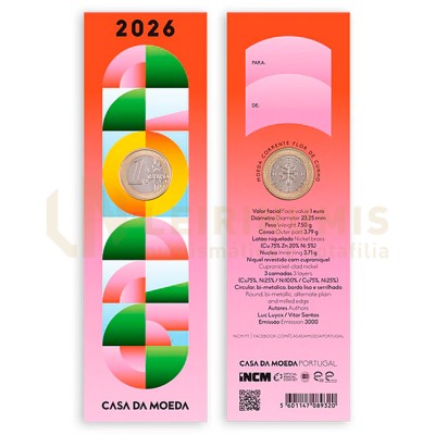 Moeda 1€ Comemoração Portugal 2026