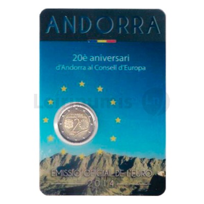 2 Euros 20 Aniversário Concelho da Europa - Andorra 2014