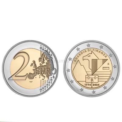 Moeda 2 Euros 250 Anos da Fundação da Guarda Financeira Itália 2024