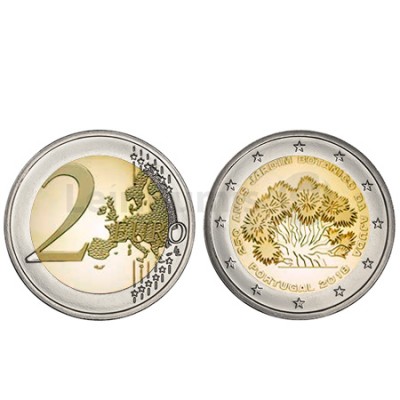 Moeda 2 Euro 250 Anos Jardim Botânico BNC Portugal 2018