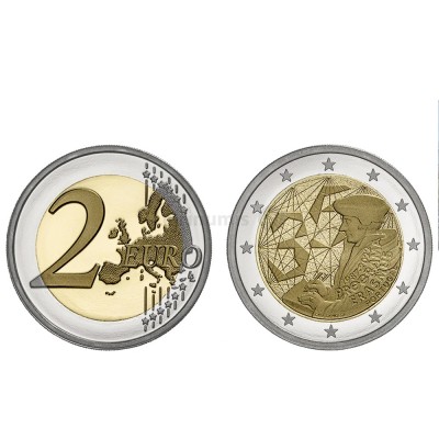 Moeda 2 Euros 35 Anos do Programa Erasmus Portugal 2022 Proof