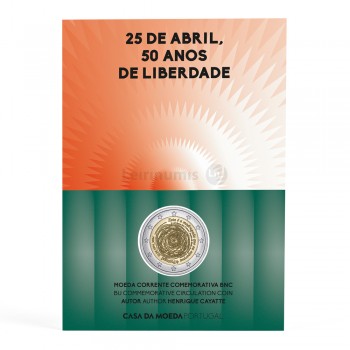 Moeda 2 Euros 50 Anos da Revolução de 25 Abril 1974 Portugal 2024 BNC
