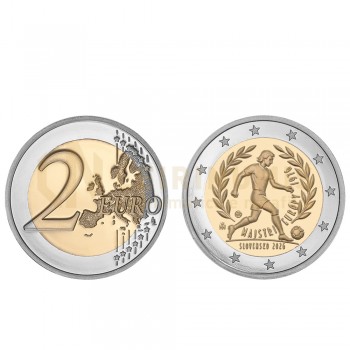 Moeda 2 Euro 50 Anos do Triunfo Checoslovaco Euro 1976 Eslováquia 2026