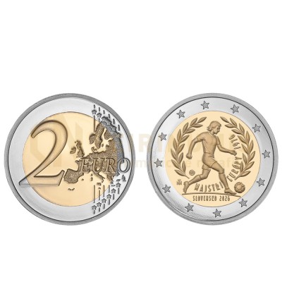 Moeda 2 Euro 50 Anos do Triunfo Checoslovaco Euro 1976 Eslováquia 2026