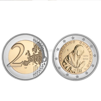 Moeda 2 Euros 530 anos da Morte de Ghirlandaio San Marino 2024 