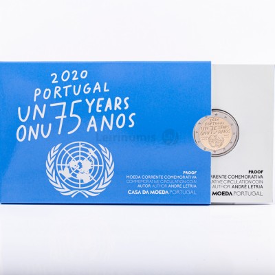 Moeda 2 Euro 75 anos da ONU Portugal 2020 Proof