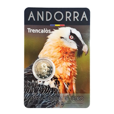 Moeda 2 Euros Abutre Quebra-Ossos Andorra 2025